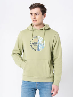 Red Tape - Green Printed Regular Fit Hoodie