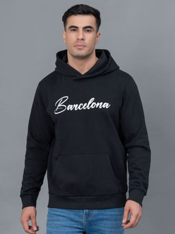 Red Tape - Black Printed Regular Fit Hoodie