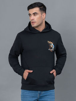 Red Tape - Black Printed Regular Fit Hoodie