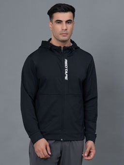 Red Tape - Black Solid Regular Fit Hoodie