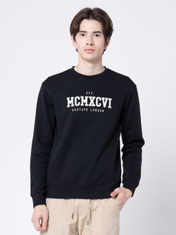 Red Tape - Black Printed Regular Fit Sweatshirt