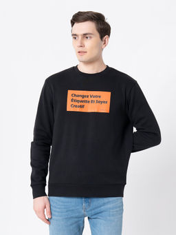 Red Tape - Black Typography Regular Fit Sweatshirt