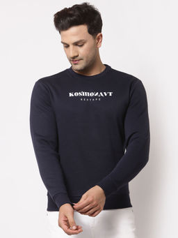 Red Tape - Navy Blue Printed Regular Fit Sweatshirt