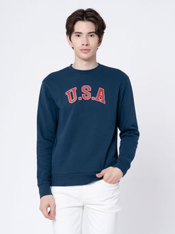 Red Tape - Blue Printed Regular Fit Sweatshirt