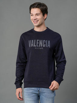 Red Tape - Navy Blue Printed Regular Fit Sweatshirt