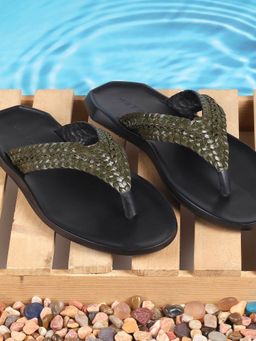 Metro - Men Olive Flipflops