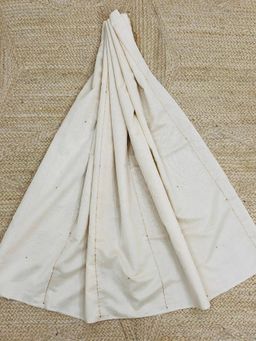 Palash - Off White Hand Embroidered Silk Chanderi Editha Saree with Unstitched Blouse Piece