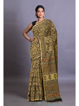 Unnati Silks - Green Pure Bagri Printed Pashmina Sico Saree with Unstitched Blouse Piece
