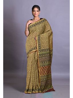 Unnati Silks - Green Pure Bagri Printed Pashmina Sico Saree with Unstitched Blouse Piece