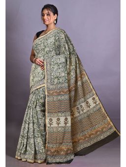 Unnati Silks - Multi Color Pure Bagri Printed Pashmina Sico Saree with Unstitched Blouse Piece