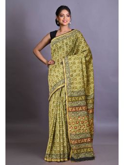 Unnati Silks - Green Pure Bagri Printed Pashmina Sico Saree with Unstitched Blouse Piece