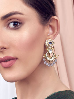 Joules By Radhika - Grey Kundan Earrings