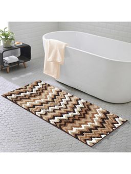 OBSESSIONS - Super Absorbent Anti-Skid Polyester Bath Mat Brown