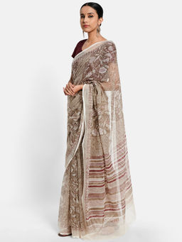 Fabindia - Cotton Silk Block Printed Sari without Blouse