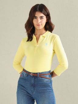 U.S. POLO ASSN. - Three Quarter Sleeve Solid Polo T-Shirt