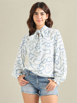 U.S. POLO ASSN. - Bow Collar Moss Top