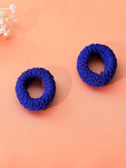 Estele - Blue Zigzag Design Rubber Bands for Women or Girl Pack of 2
