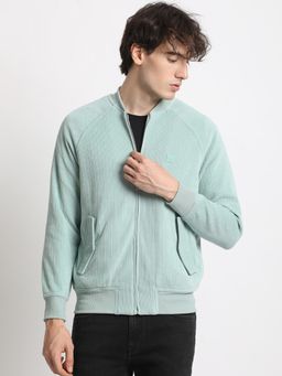 The Bear House - Men Blue Regular Fit Bomber Jacket