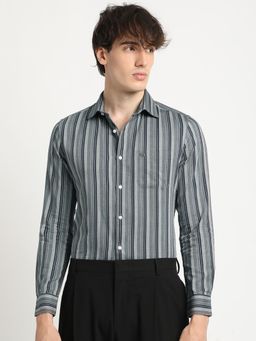 The Bear House - Men Black Tailored Fit Formal Shirt