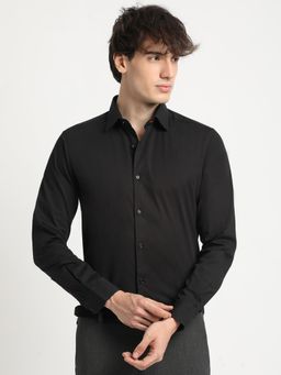 The Bear House - Men Black Tailored Fit Formal Shirt
