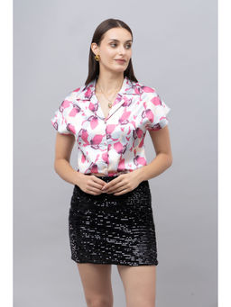 PURYS - Off White Satin Casual Shirt