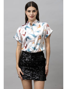 PURYS - Multi Color Casual Satin Shirt