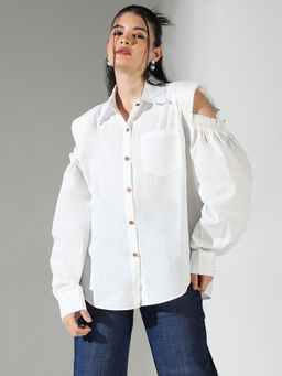 SHOWOFF - Edition Women White Solid Shirt