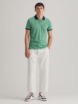 GANT - Men Green Solid Regular Polo T-shirt