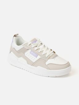Xtep - Colourblock White & Beige Skateboarding Shoes for Women