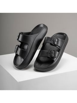 Red Tape - Men Solid Black Sliders