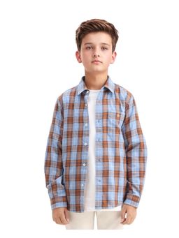 RARE ONES - Cruz Light Blue Cotton Checked Button Closure Regular Fit Shirt