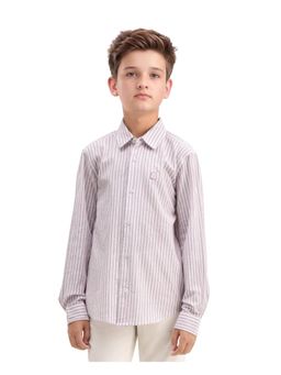 RARE ONES - Evie Dusky Pink Cotton Blend Striped Button Closure Regular Fit Shirt