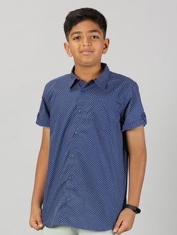 KiddoPanti - Blue Boys Half Sleeve Shirt