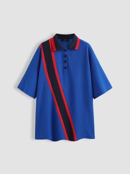 Cider - Blokecore Patchy Collar Short Sleeve Polo Shirt