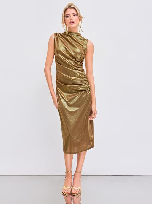 knee length dresses for ladies Sexy Thing Metallic Dress  Haute & Rebellious