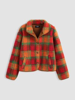 Cider - Plaid Teddy Fleece Jacket