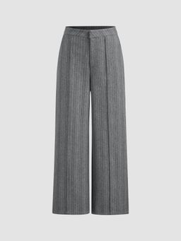 Cider - Tweed Mid Rise Solid Pocket Straight Leg Trousers