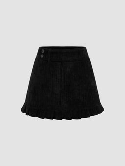 Cider - Corduroy Low Rise Lettuce Trim Mini Skirt