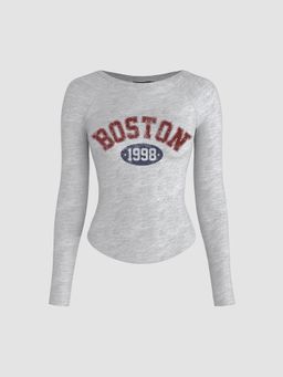 Cider - Boston 1998 Scoop Neckline Graphic Long Sleeve Tee