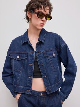 Cider - Denim Collar Borg Jacket