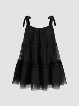 Cider - Mesh Knotted Tiered Mini Dress Curve & Plus