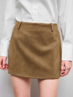 Cider - Suede Mid Rise Mini Skirt