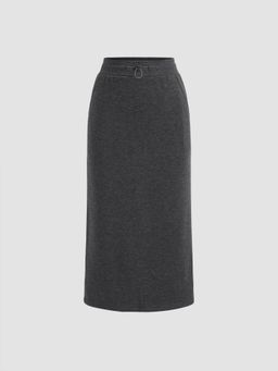 Cider - Terry Mid Rise Drawstring Maxi Skirt