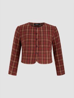 Cider - Wool-look Tartan Jacket Curve & Plus