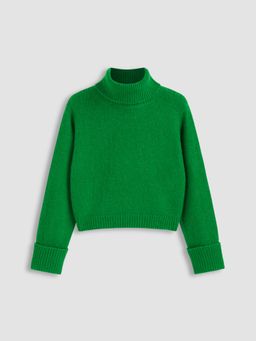 Cider - Wool-blend Knit High Neck Long Sleeve Oversized Top Curve & Plus