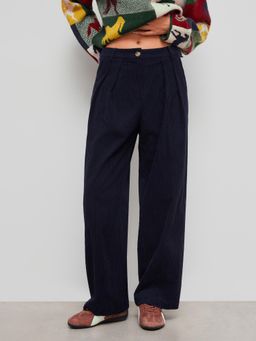 Cider - Corduroy Mid Rise Straight Leg Trousers