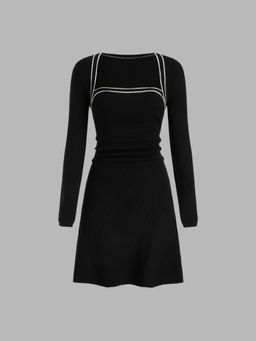 Cider - Knit Square Neck Ruched Mini Dress