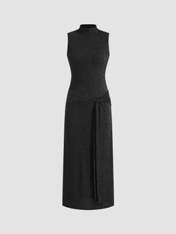 Cider - High Neck Knotted Maxi Dress