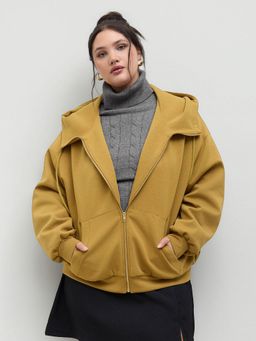 Cider - Cotton-blend Zipper Oversized Hoodie Curve & Plus