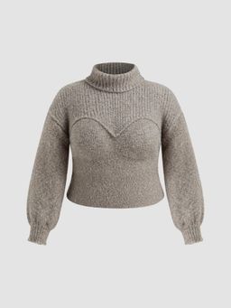 Cider - Knit High Neck Long Sleeve Top Curve & Plus